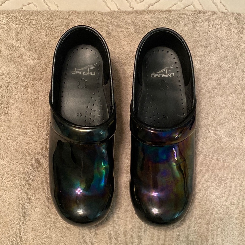 Dansko Women's Professional Petrol Patent Leather Nursing Clogs